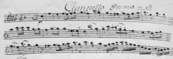 Original manuscript of first movement